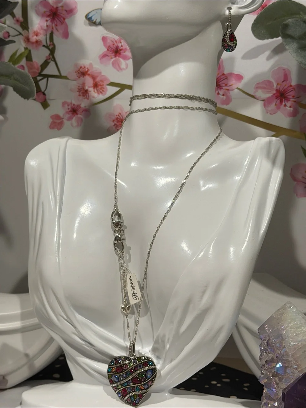 🆕🏷️BRIGHTON VTG+ SLVR SWAROVSKI CRYSTAL ‘TRUST YOUR JOURNEY’ SET! MSRP $265